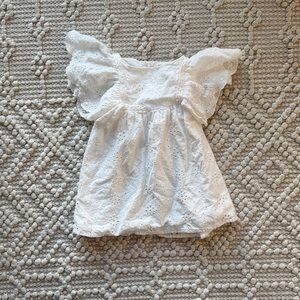 Zara White Eyelet Dress 12/18 months
